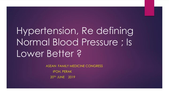 normal blood pressure is