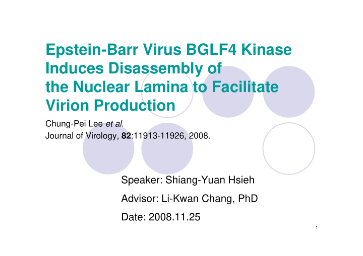 epstein barr virus bglf4 kinase induces disassembly of