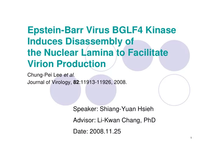 epstein barr virus bglf4 kinase induces disassembly of