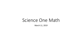 Science One Math  March 11, 2019  Applications of Integration  Computing areas  Computing