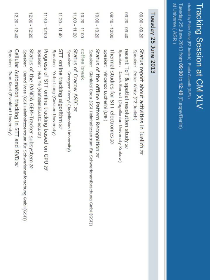 jun 25 2013 peter wintz p 1 status report about activities