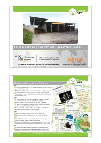 PALM  WASTE  TO  COMPOST  WITH  AERATED  BUNKERS  1 About  Carbon