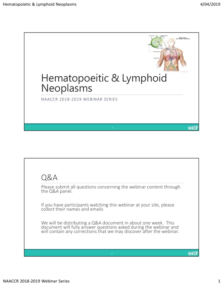 hematopoeitic lymphoid neoplasms