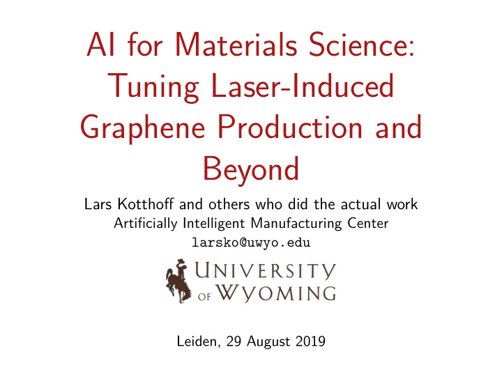 ai for materials science tuning laser induced graphene