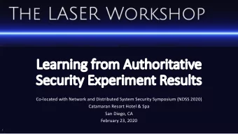 Lear  Learning  g from Authoritative  e  Se  Securit  rity  y Exp  xperim  riment Resu  sult  lts