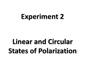 States of Polarization Linear Polarization   =   8   =     =