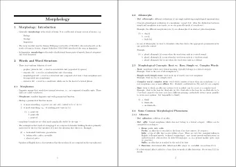 Morphology - Def. allomorphs : different realisations of one single underlying morphological