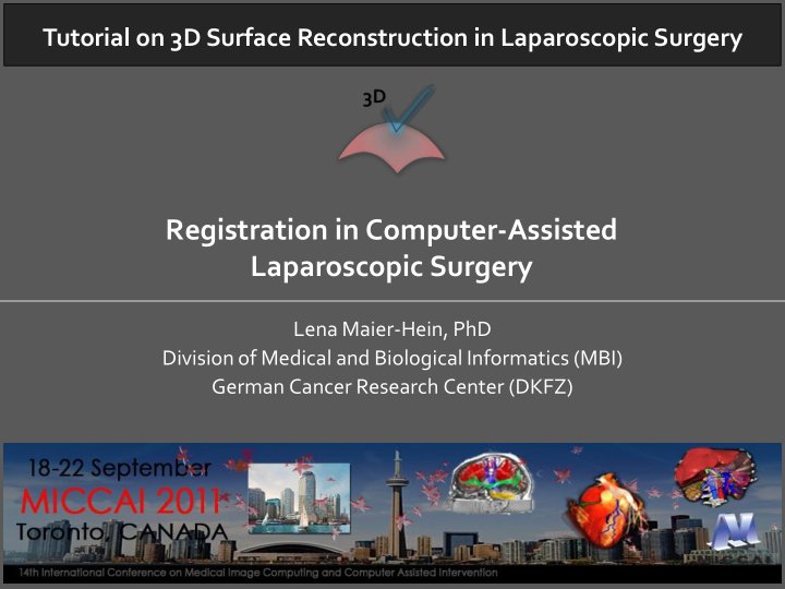 registration in computer assisted laparoscopic surgery