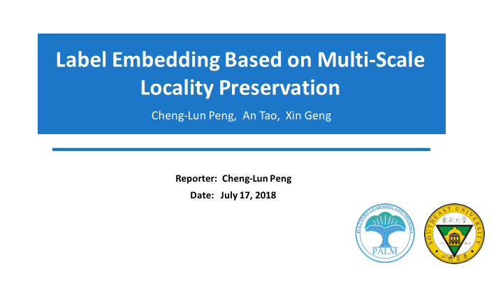 label embedding based on multi scale locality preservation