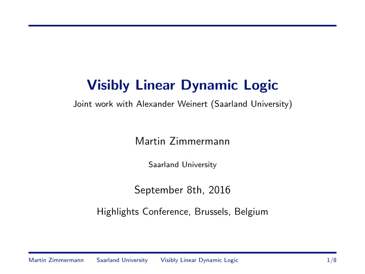 visibly linear dynamic logic