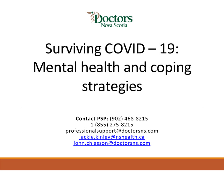 surviving covid 19 mental health and coping strategies