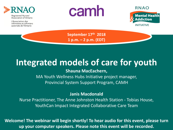 integrated models of care for youth
