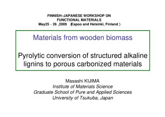 Materials from wooden biomass  Pyrolytic conversion of structured alkaline  lignins to porous