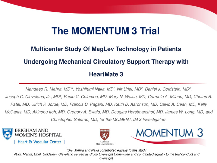 the momentum 3 trial