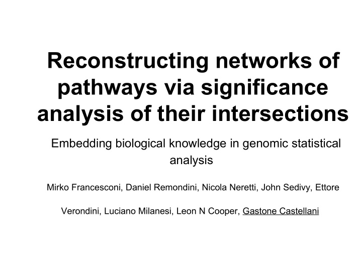 reconstructing networks of pathways via significance