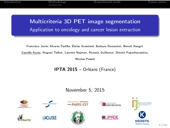 Multicriteria 3D PET image segmentation  Application to oncology and cancer lesion extraction