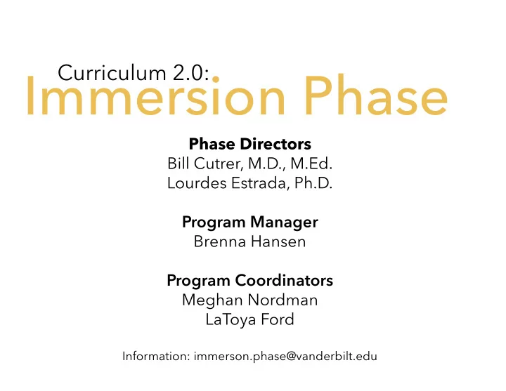 immersion phase