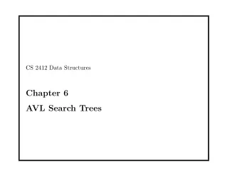 Chapter 6  AVL Search Trees  The efficiency of binary search tree depends on the shape of the