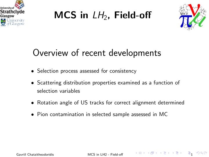 mcs in lh 2 field off overview of recent developments