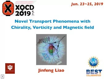 Novel Transport Phenomena with  Chirality, Vorticity and Magnetic field  Jinfeng Liao  1