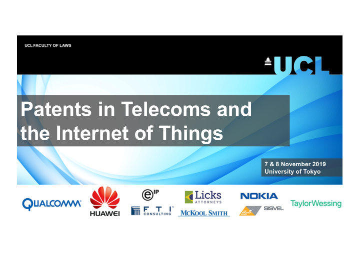 patents in telecoms and the internet of things