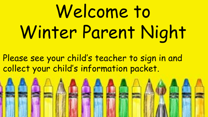 welcome to winter parent night
