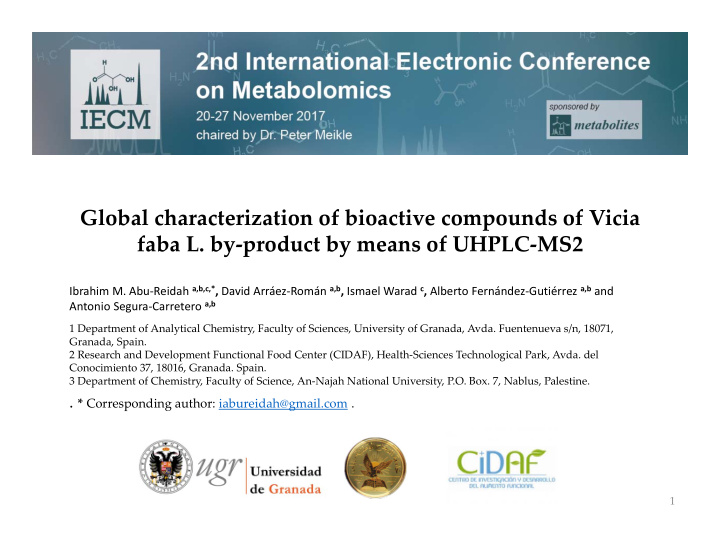 global characterization of bioactive compounds of vicia