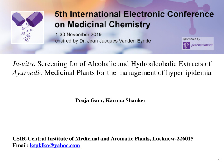 in vitro screening for of alcohalic and hydroalcohalic