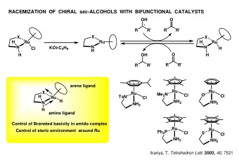 RACEMIZATION  OF  CHIRAL  sec-ALCOHOLS  WITH  BIFUNCTIONAL  CATALYSTS  OH  O  *  R  R'  R  R'  X  X