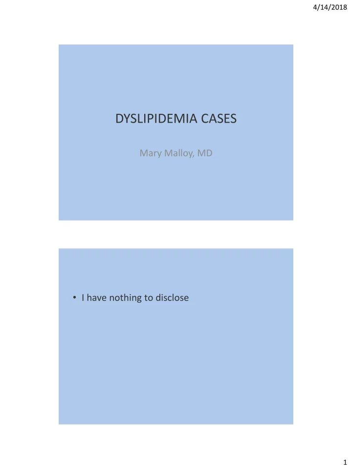 dyslipidemia cases