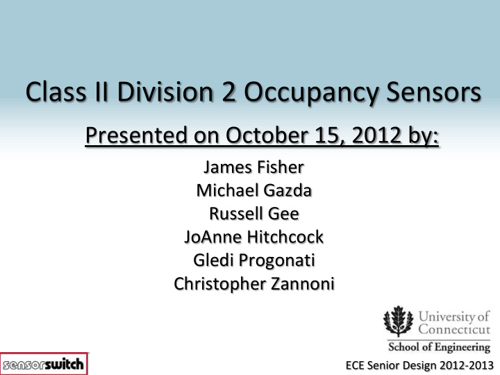 class ii division 2 occupancy sensors