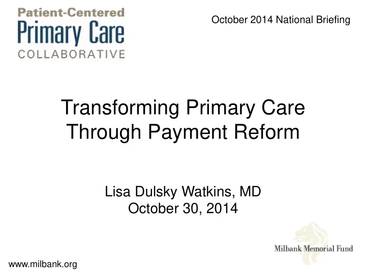 through payment reform