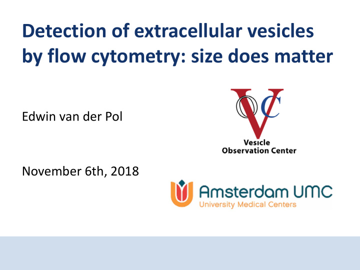 detection of extracellular vesicles by flow cytometry