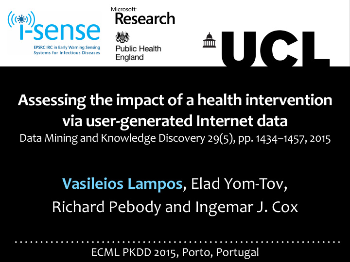 assessing the impact of a health intervention via user
