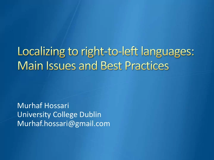 murhaf hossari university college dublin murhaf hossari