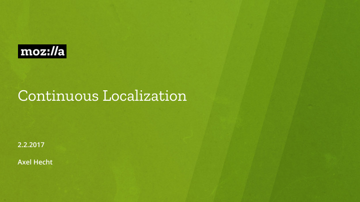 continuous localization agenda