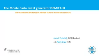The Monte Carlo event generator DPMJET-III  8th International Workshop on Multiple Partonic