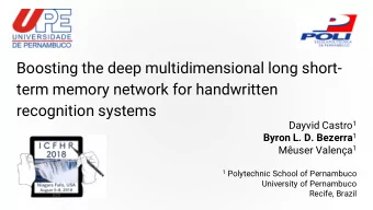 Boosting the deep multidimensional long short-  term memory network for handwritten  recognition