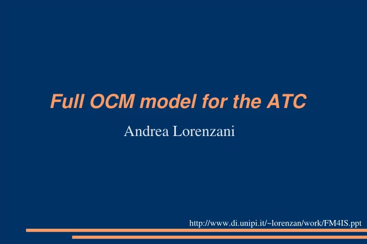 full ocm model for the atc