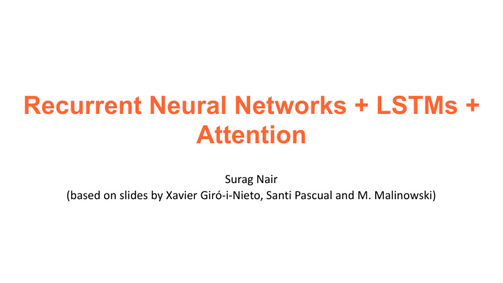 recurrent neural networks lstms attention