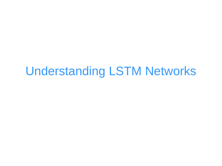 understanding lstm networks