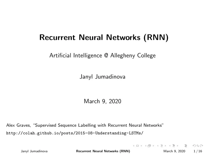 recurrent neural networks rnn