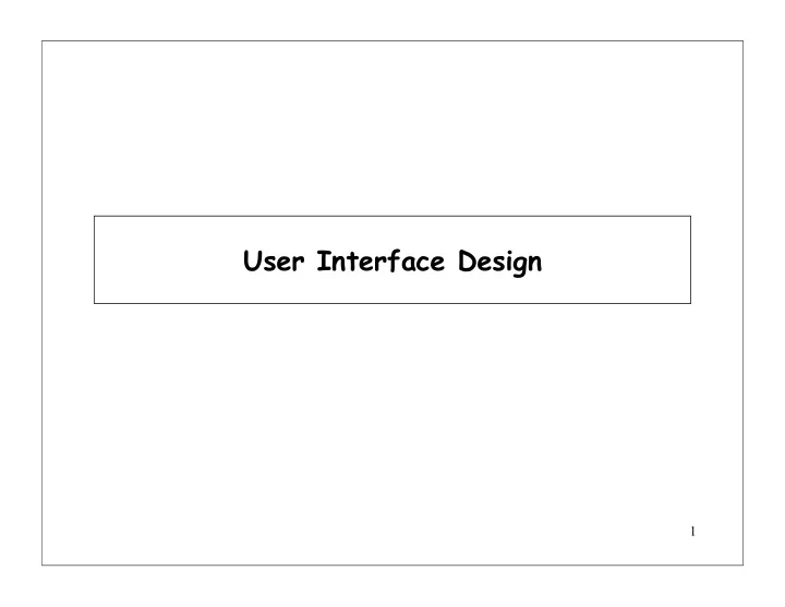 user interface design