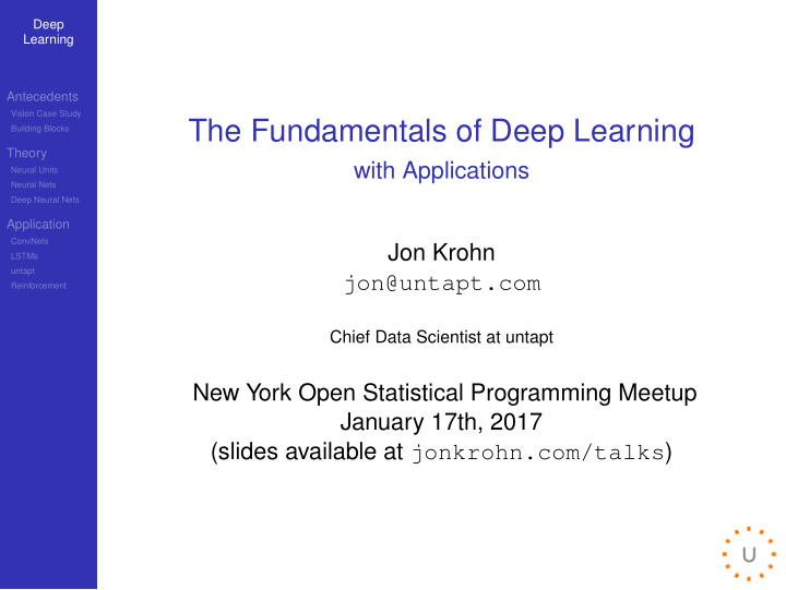 the fundamentals of deep learning