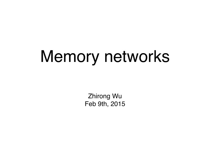 memory networks