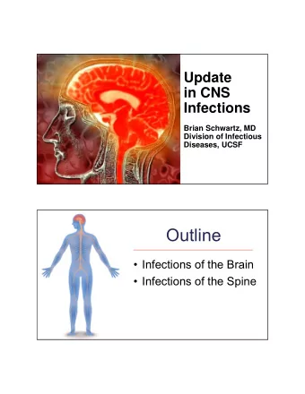 Outline   Infections of the Brain   Infections of the Spine  Outline  Infections of the
