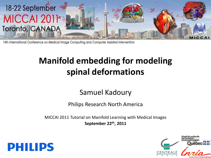manifold embedding for modeling spinal deformations