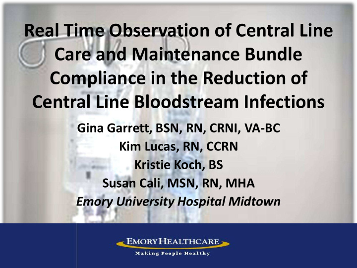compliance in the reduction of central line bloodstream