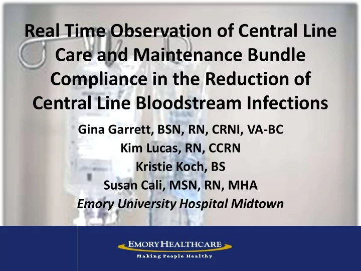 compliance in the reduction of central line bloodstream