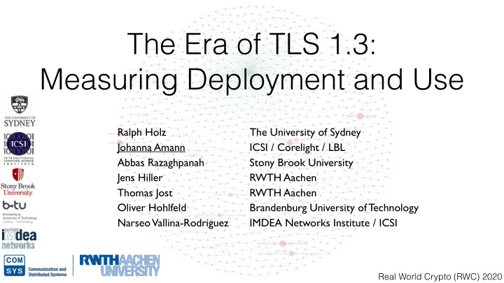 the era of tls 1 3 measuring deployment and use